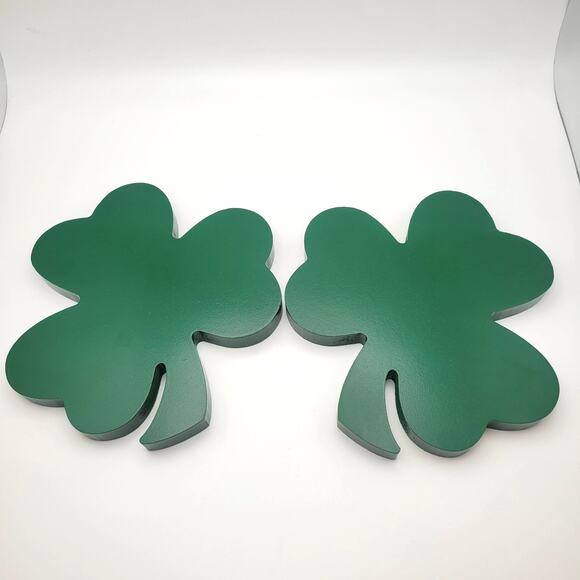 Wooden Solid Shamrocks Home Decor 6.5" - Picture 1 of 7